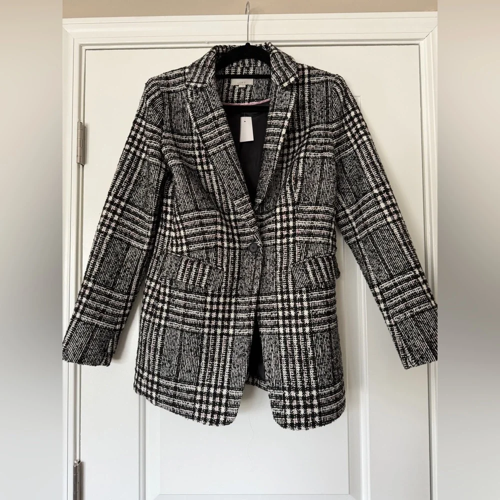 NWT LOFT plaid blazer